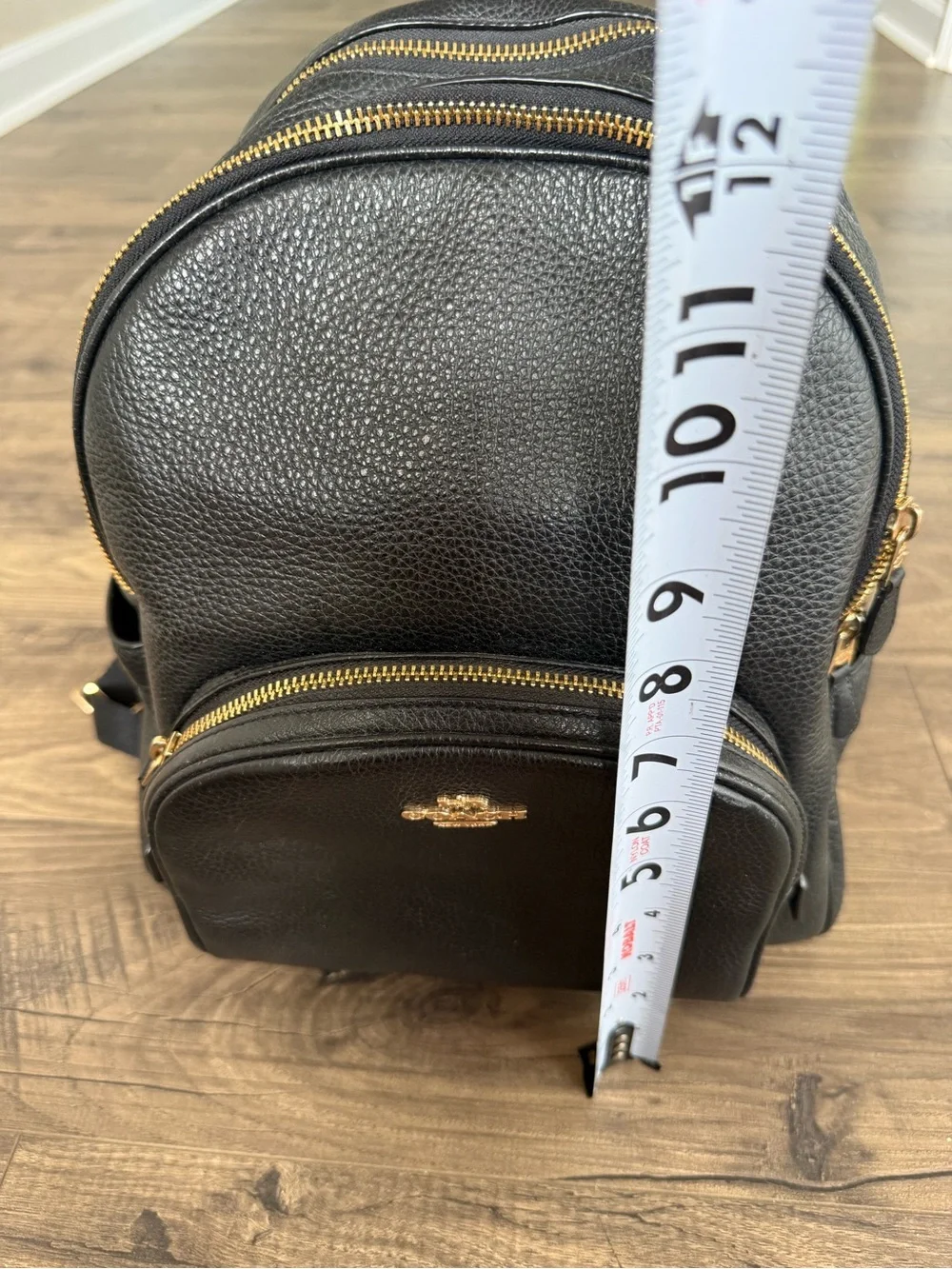 Coach Black Pebbled Leather Mini Backpack with Gold Hardware